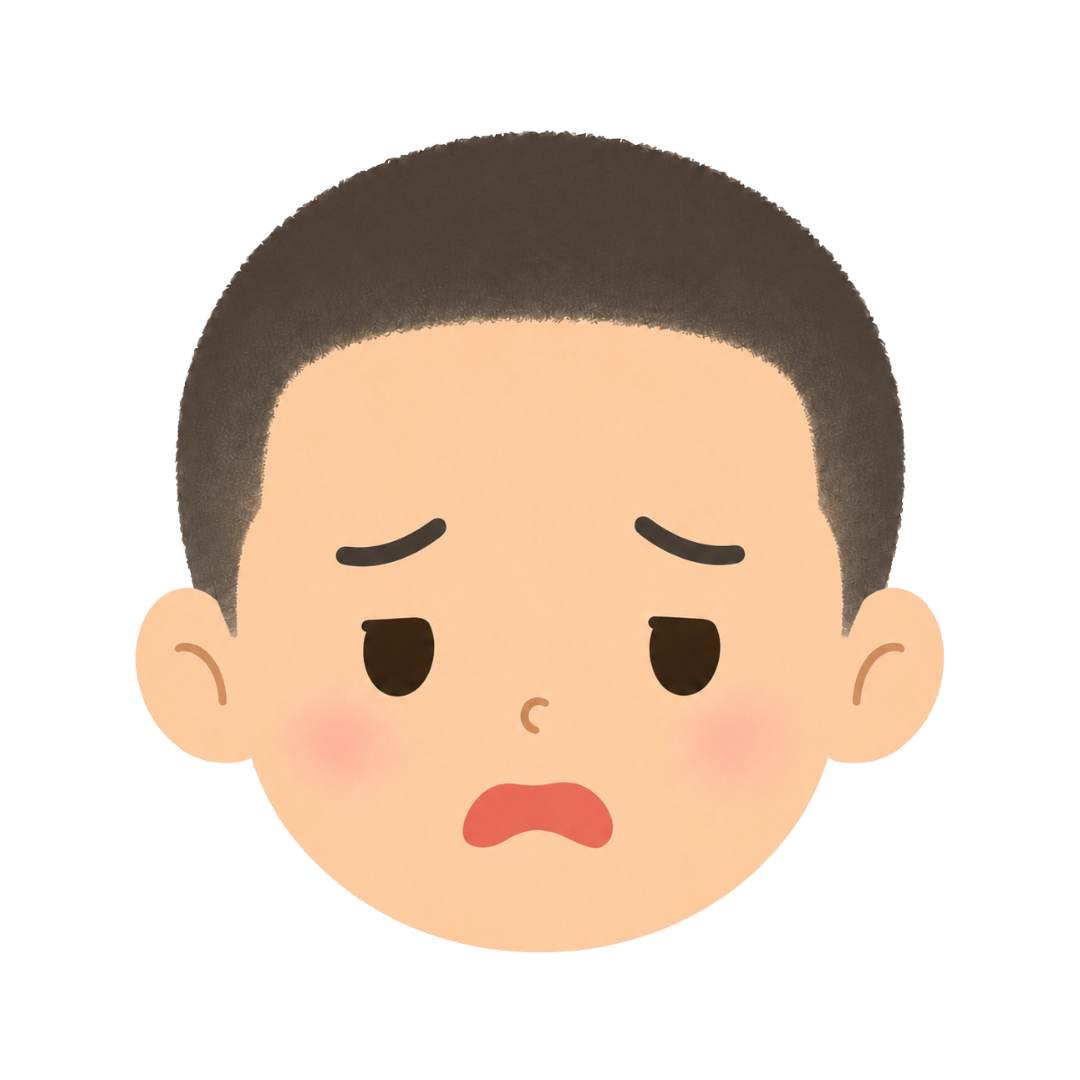 子どもOの顔（嫌がる）イラスト