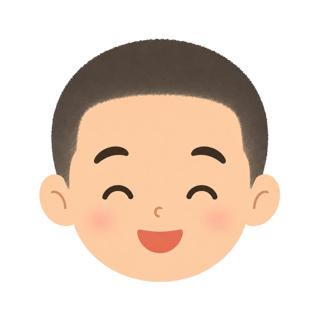 子どもOの顔（喜ぶ）イラスト