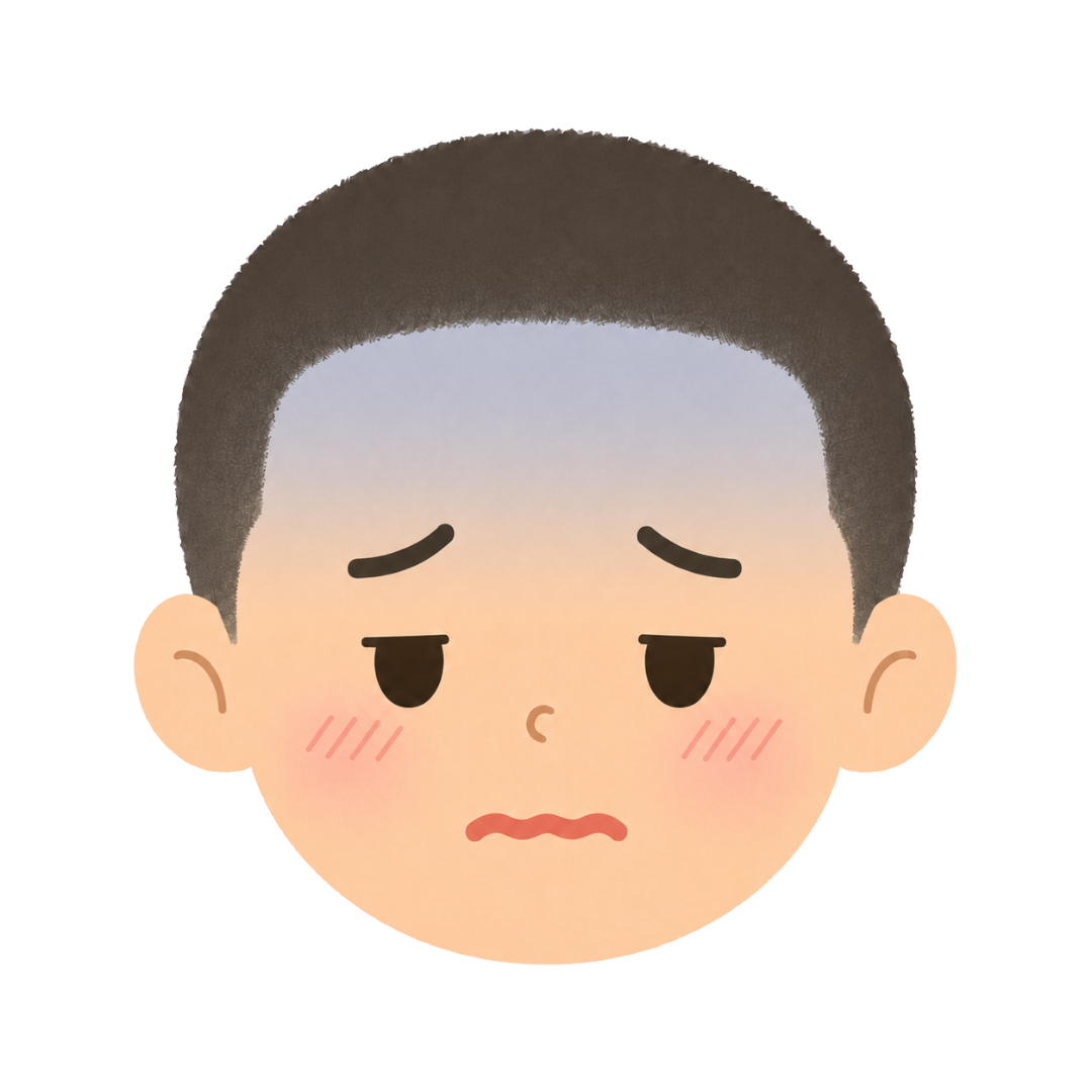 子どもOの顔（病気になる）イラスト