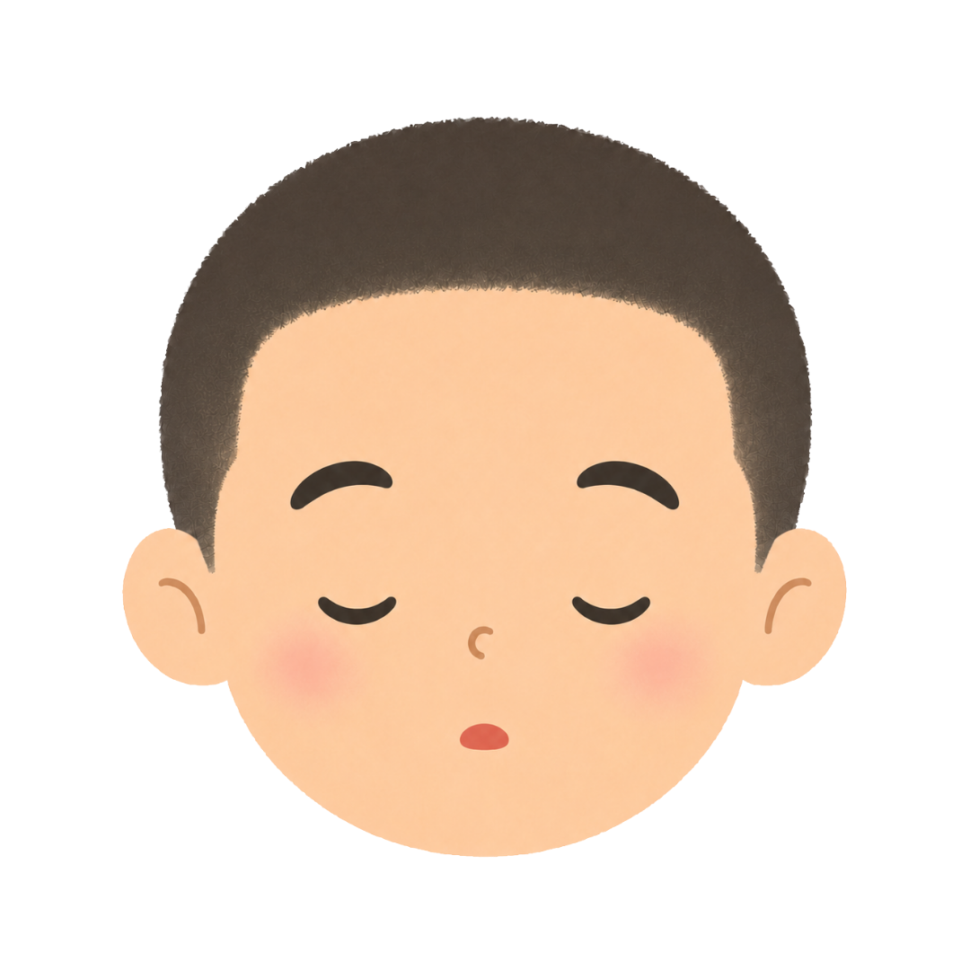 子どもOの顔（眠る）イラスト