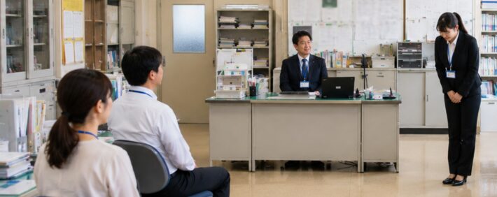 実習期間中に先生方へ行う7つの挨拶シーン