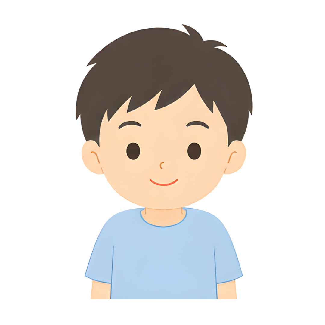 子どもAの上半身イラスト