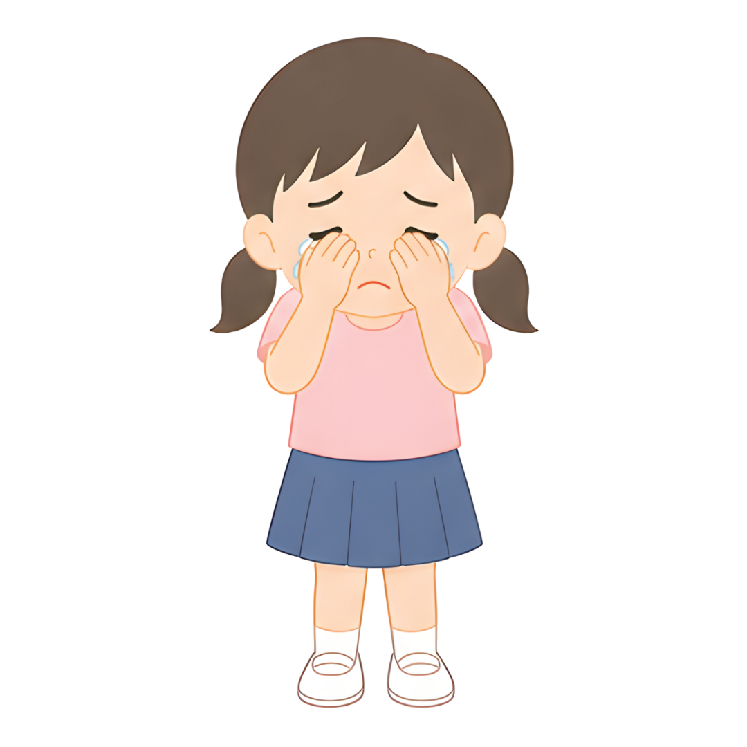 子どもBの全身（悲しむ）イラスト