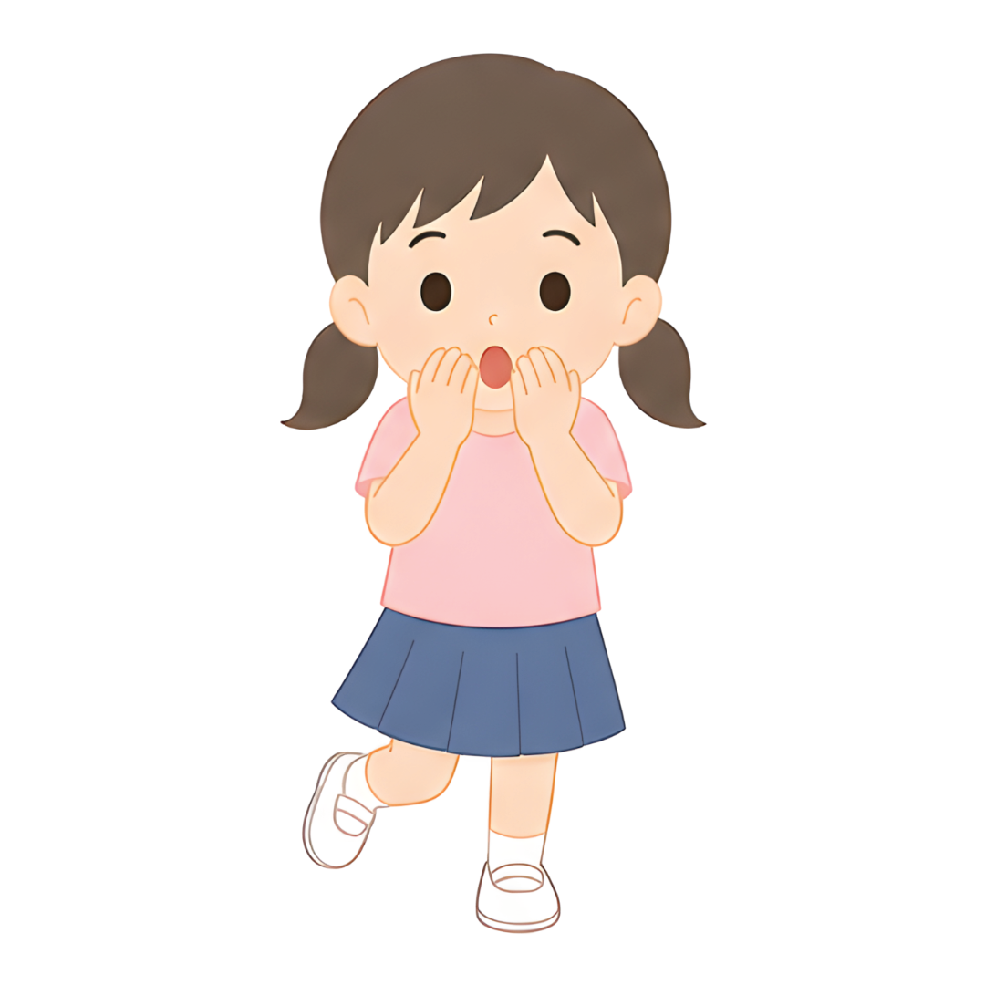 子どもBの全身（驚く）イラスト