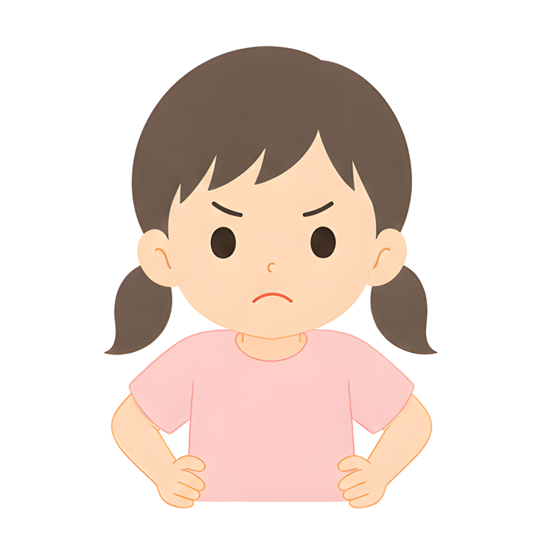 子どもBの上半身（怒る）イラスト
