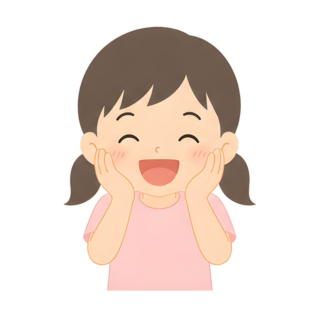 子どもBの上半身（喜ぶ）イラスト