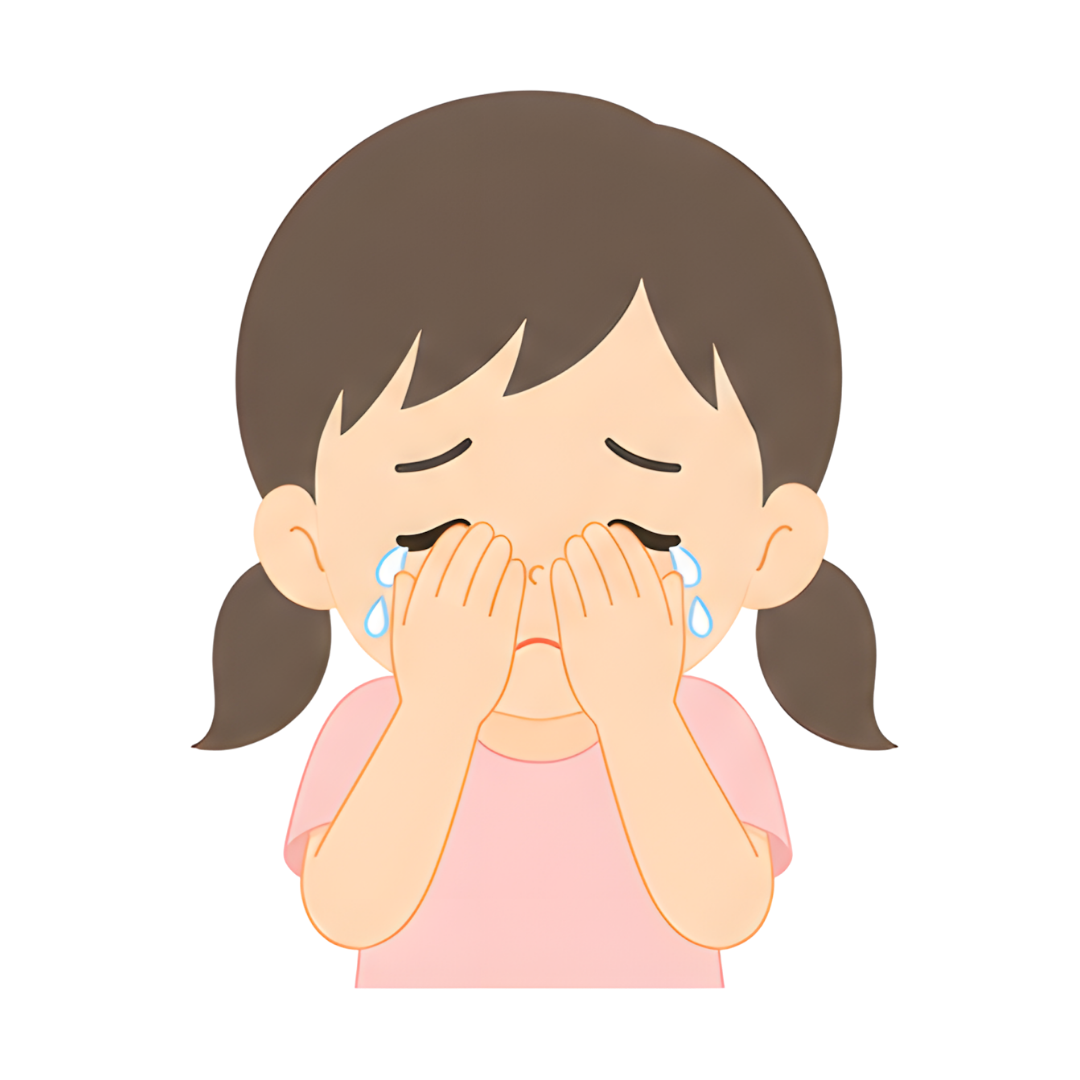 子どもBの上半身（悲しむ）イラスト
