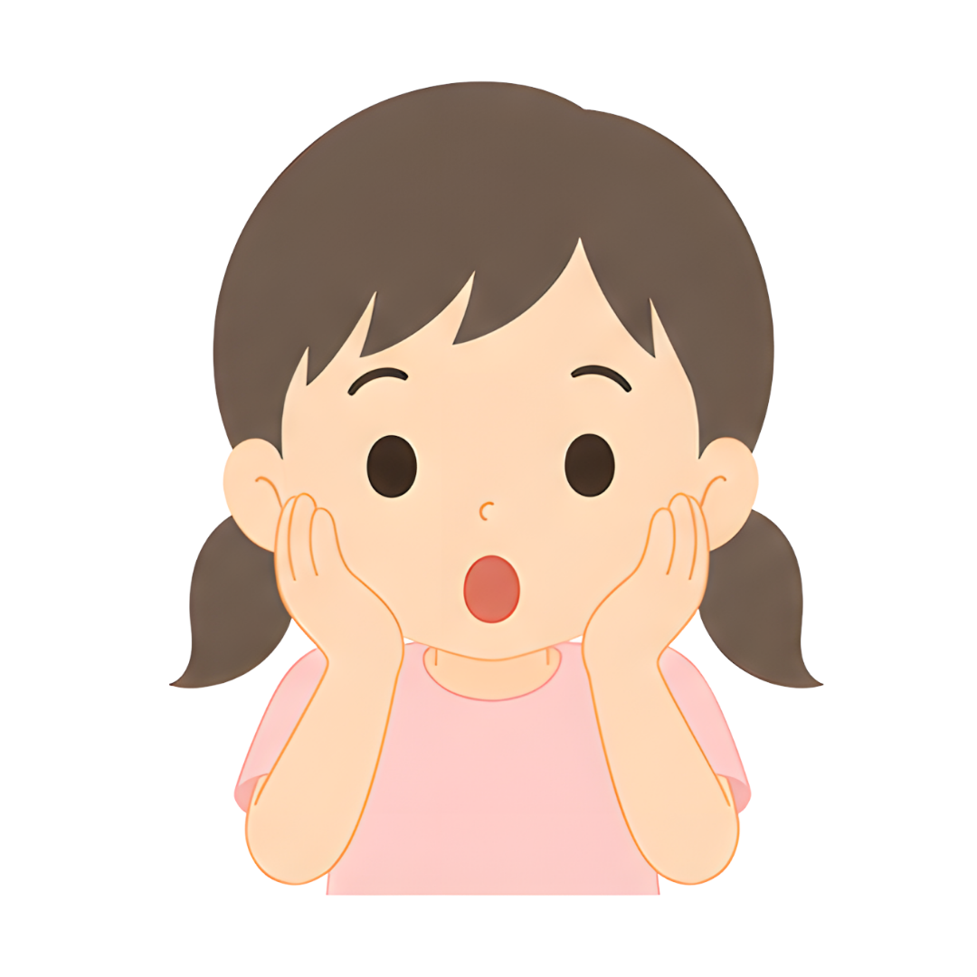 子どもBの上半身（驚く）イラスト