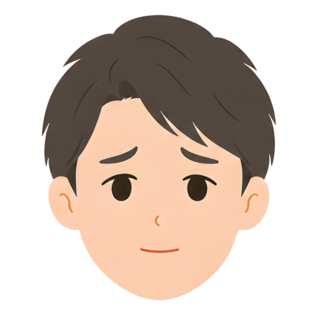 先生Aの顔（寄り添う）イラスト