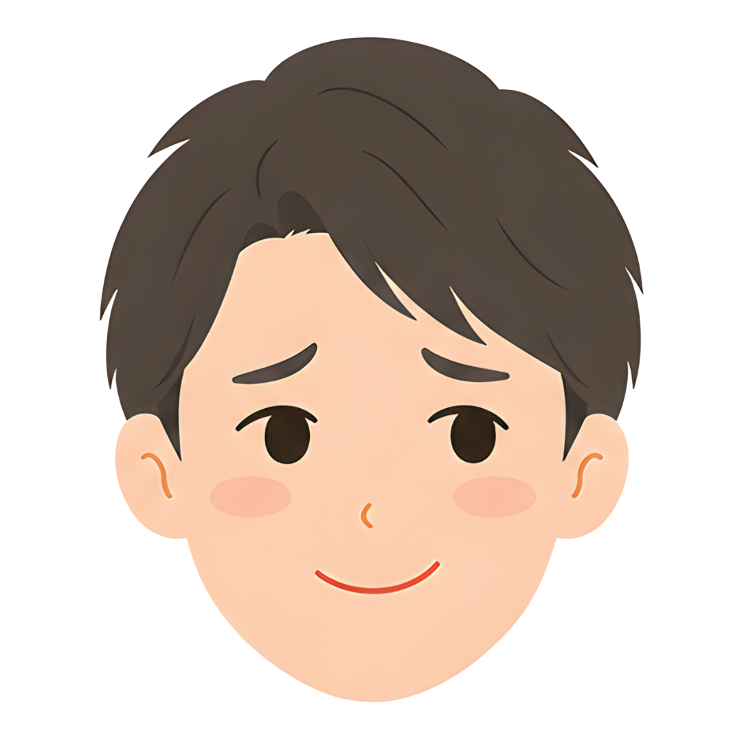 先生Aの顔（恥ずかしがる）イラスト
