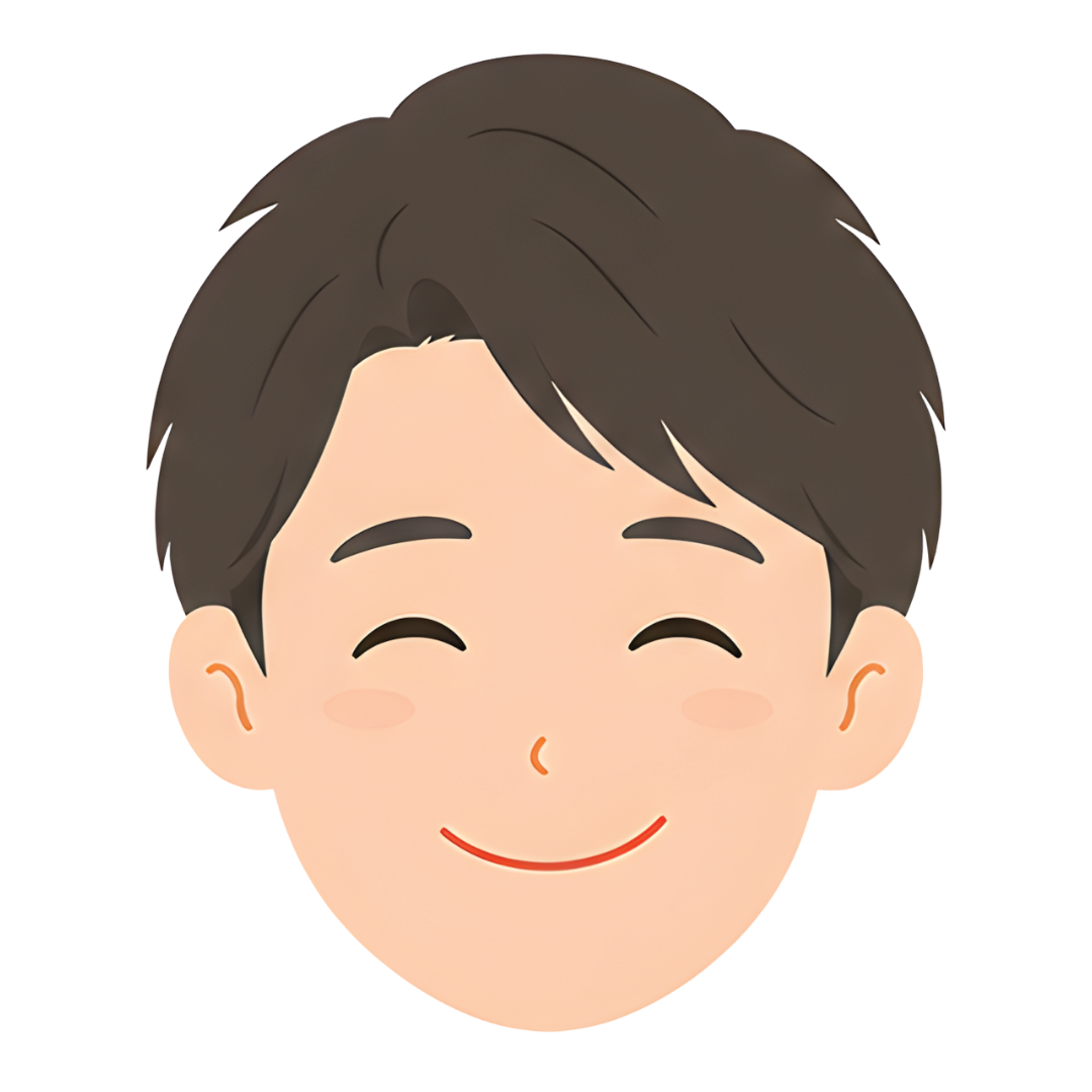 先生Aの顔（喜ぶ）イラスト