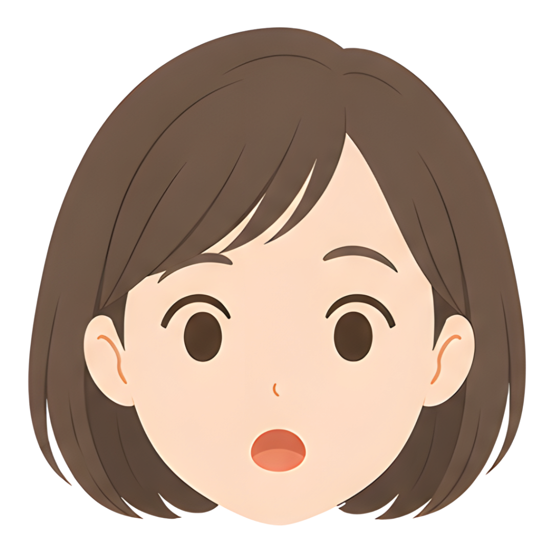 先生Bの顔（驚く）イラスト