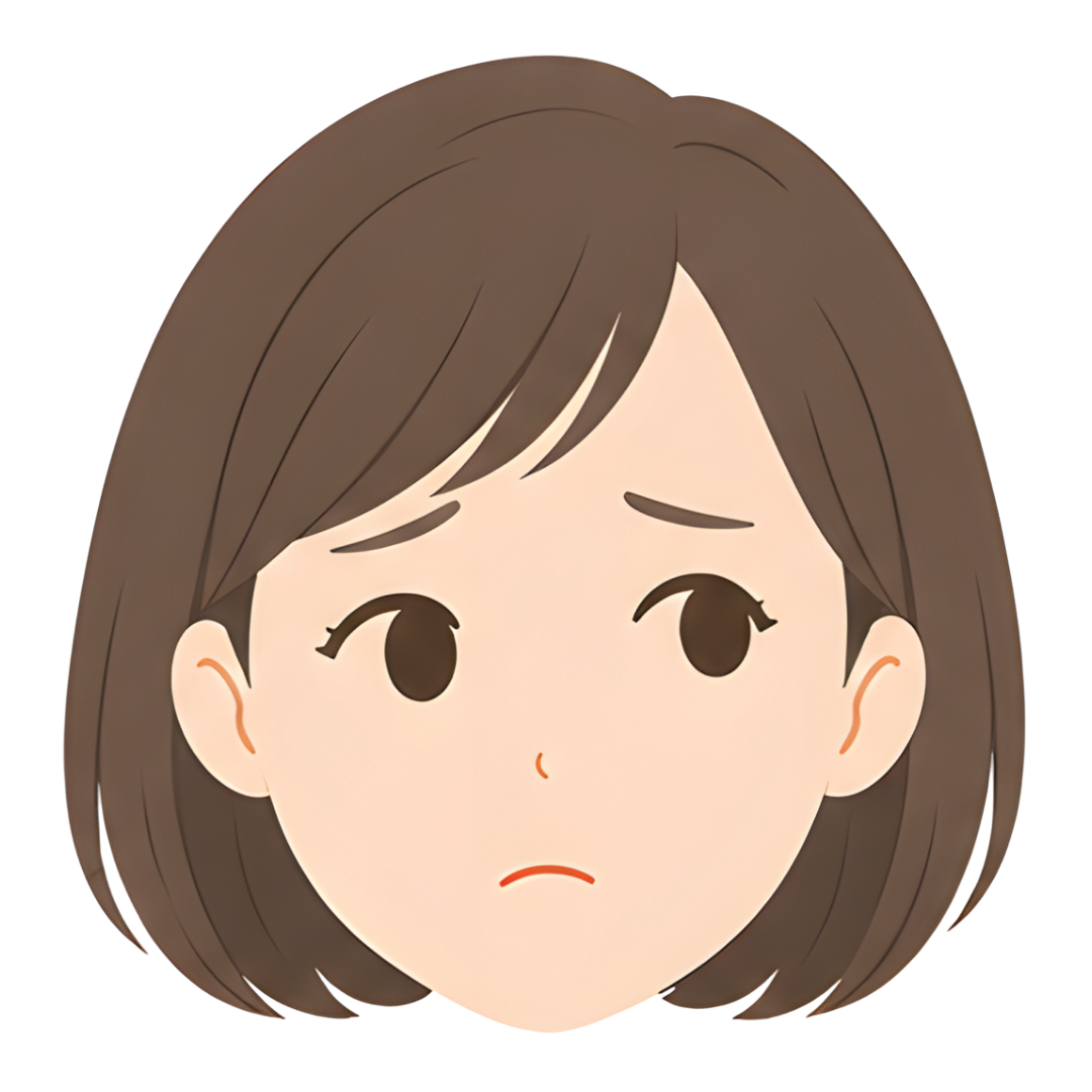 先生Bの顔（考える）イラスト