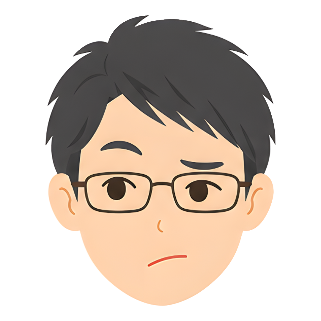 先生Cの顔（考える）イラスト