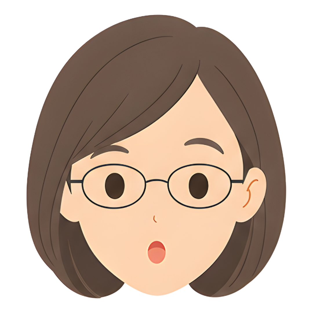 先生Dの顔（驚く）イラスト