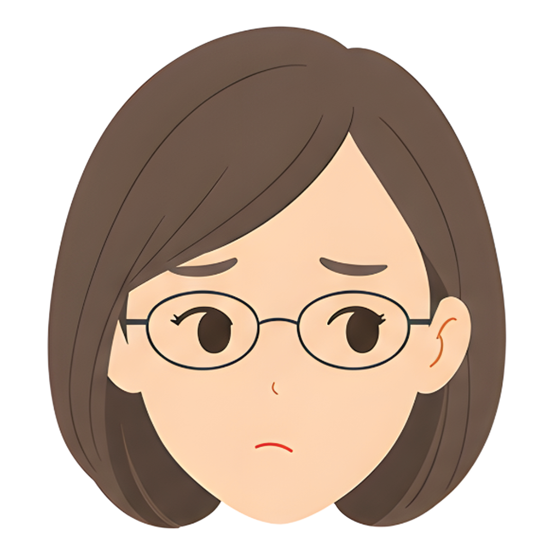 先生Dの顔（考える）イラスト