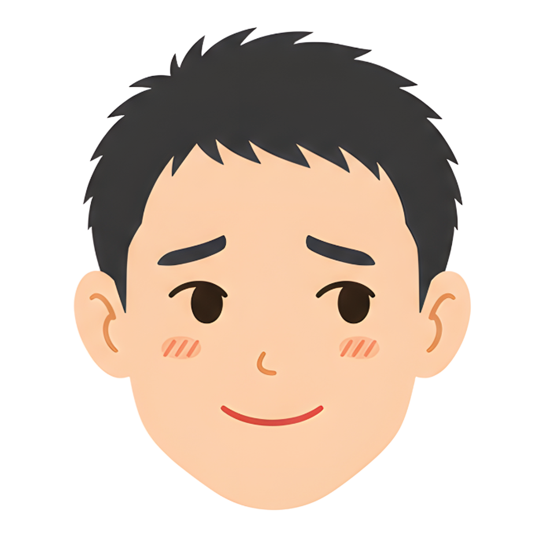 先生Eの顔（恥ずかしがる）イラスト