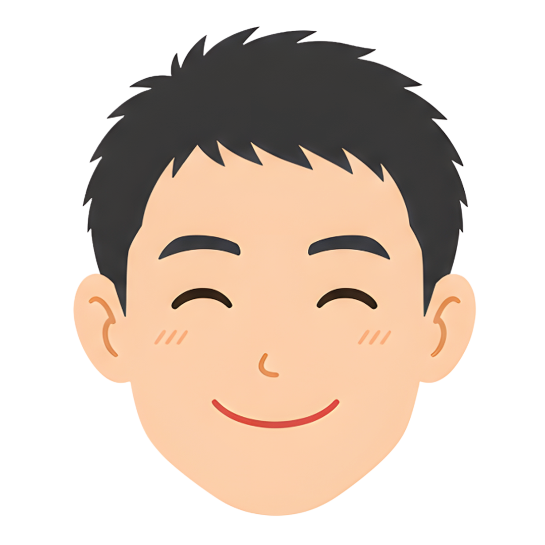 先生Eの顔（喜ぶ）イラスト