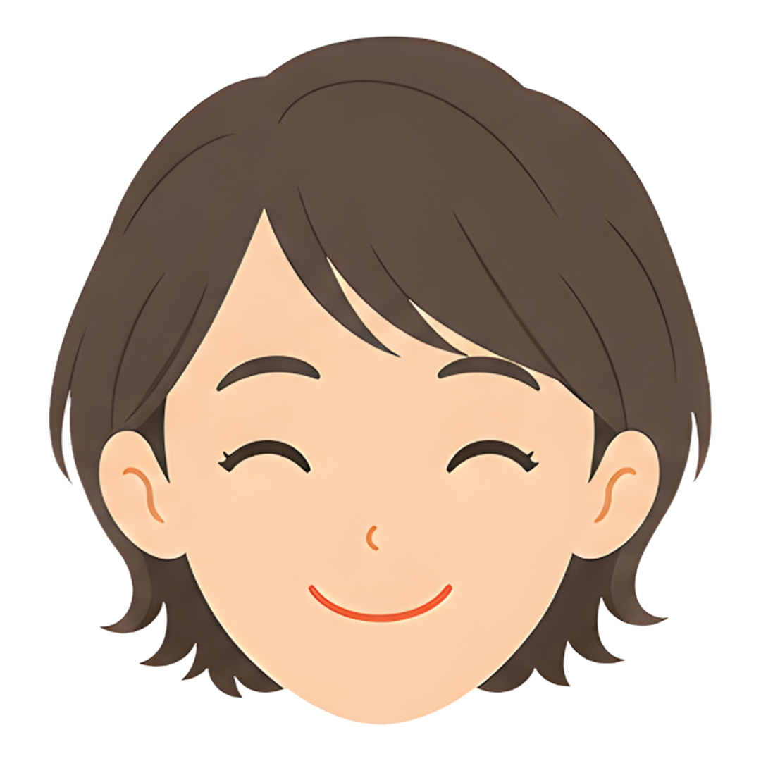 先生Fの顔（喜ぶ）イラスト