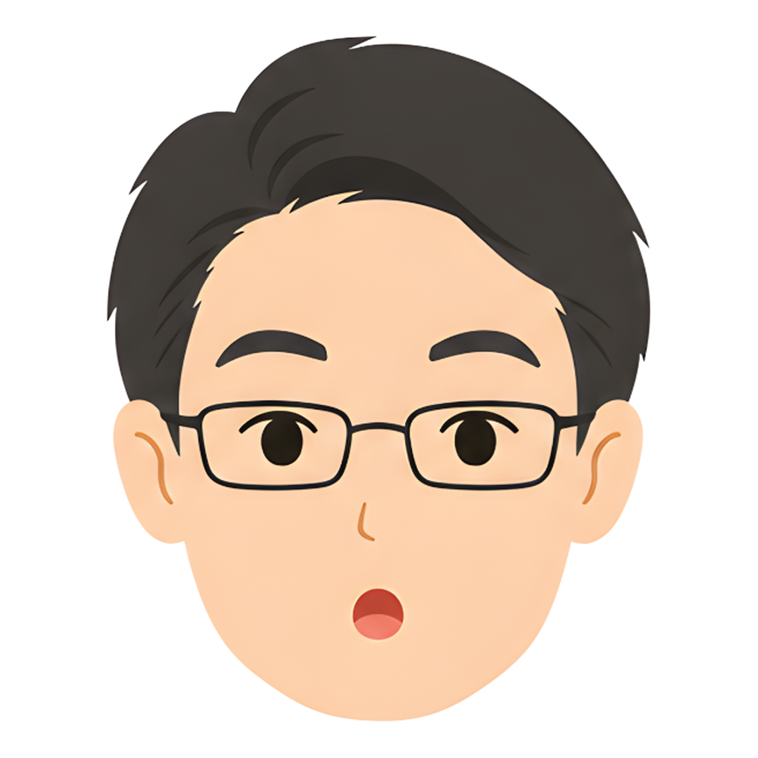 先生Gの顔（驚く）イラスト