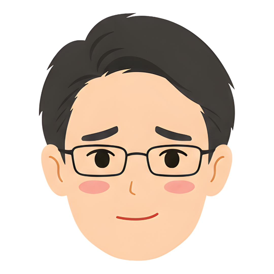 先生Gの顔（恥ずかしがる）イラスト