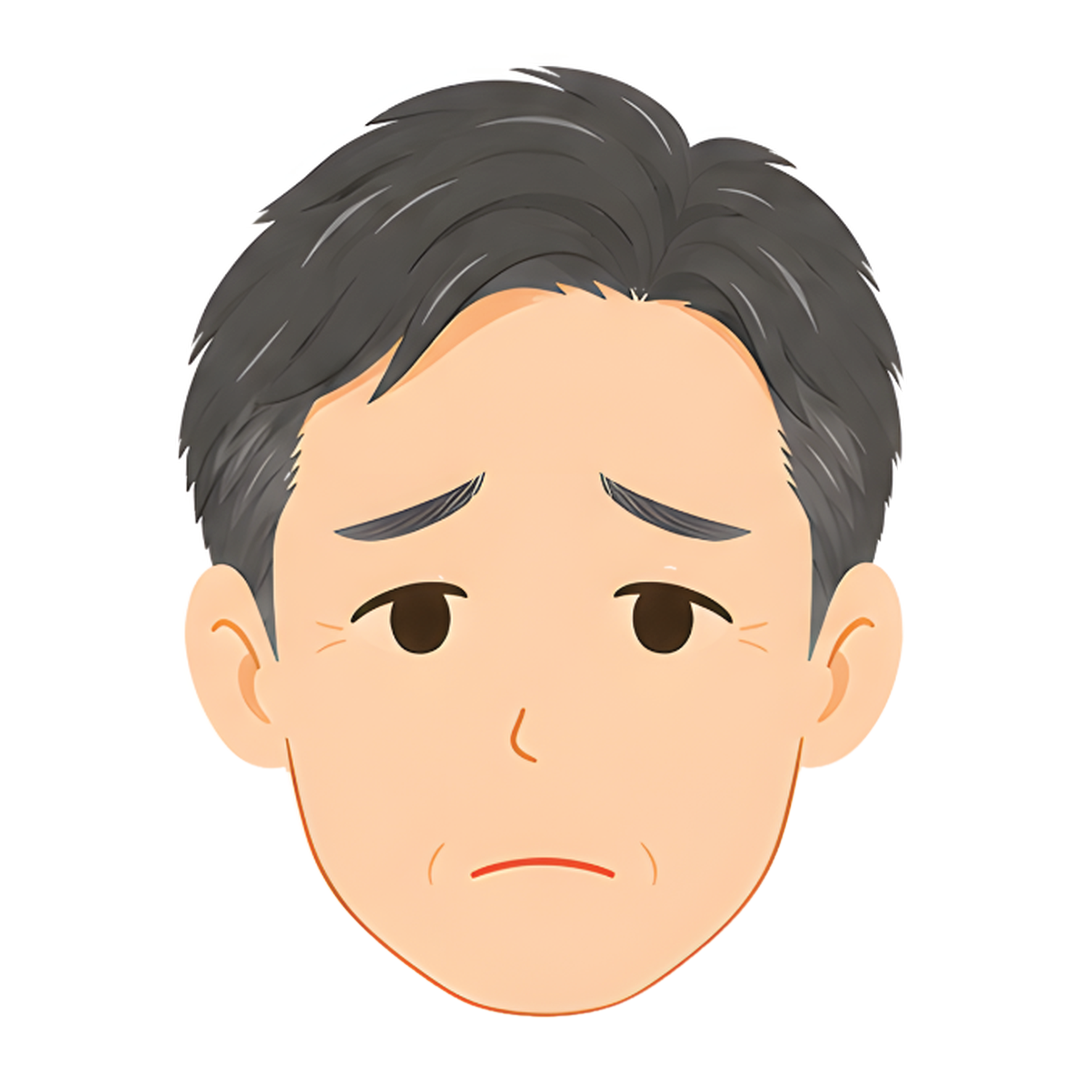 先生Iの顔（寄り添う）イラスト