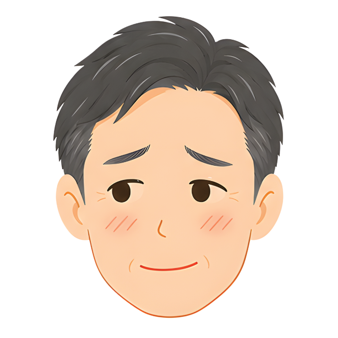 先生Iの顔（恥ずかしがる）イラスト