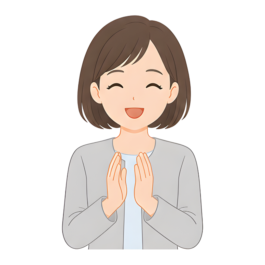 先生Bのスーツ姿の上半身（褒める）イラスト