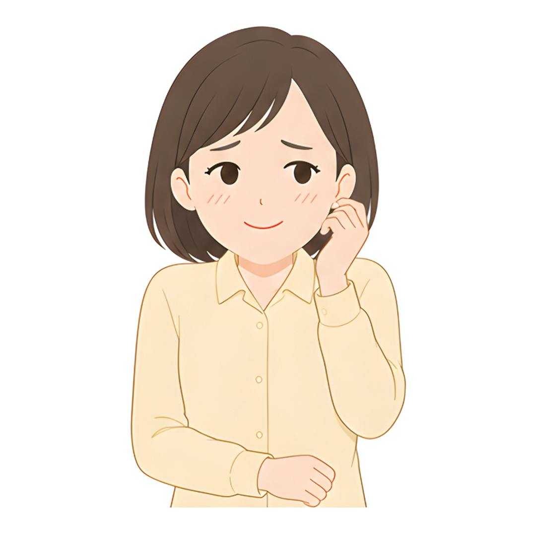 先生Bの上半身（恥ずかしがる）イラスト