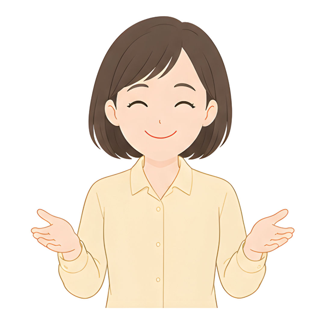 先生Bの上半身（喜ぶ）イラスト