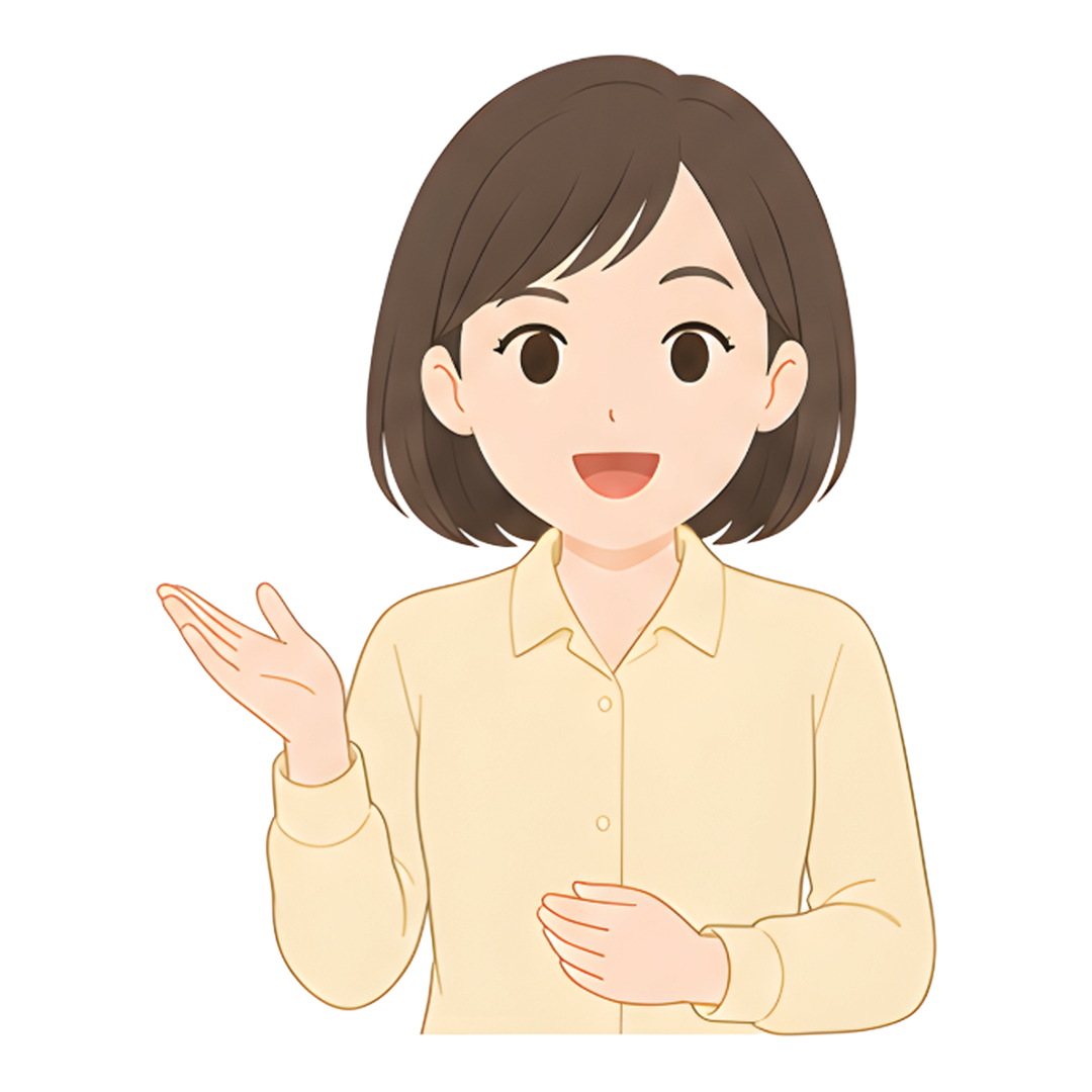 先生Bの上半身（閃く）イラスト