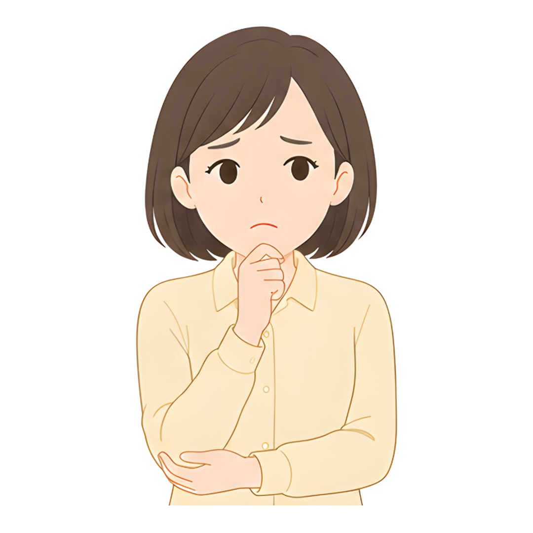 先生Bの上半身（考える）イラスト
