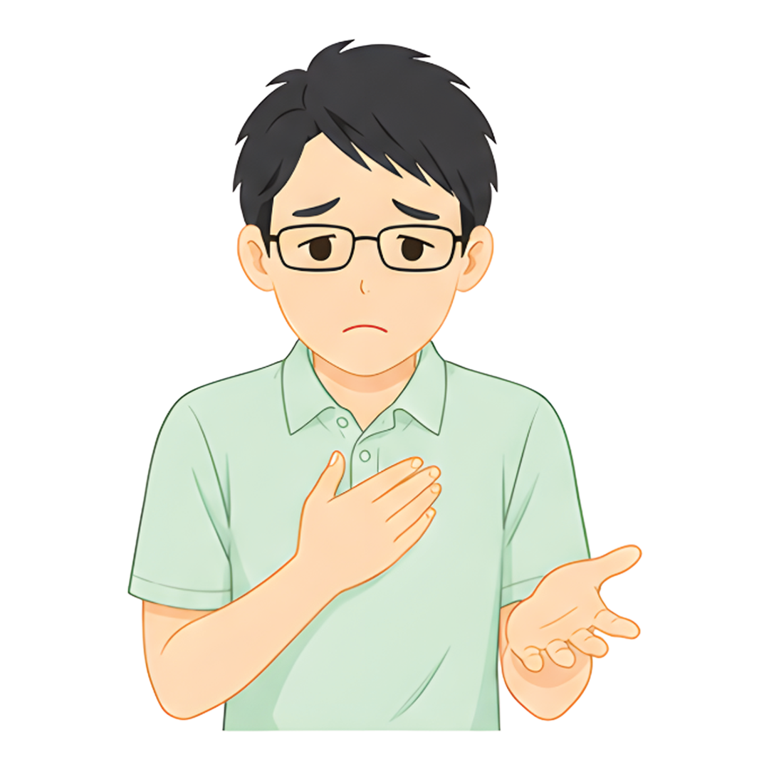 先生Cの上半身（寄り添う）イラスト