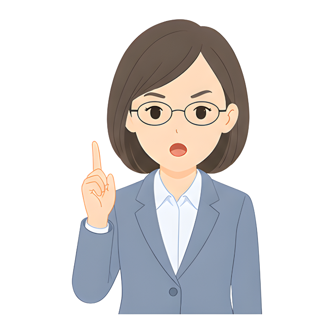 先生Dのスーツ姿の上半身（指す）イラスト