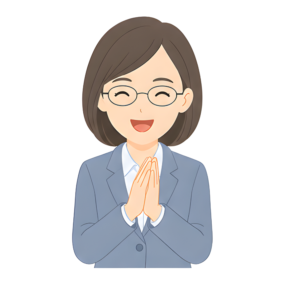 先生Dのスーツ姿の上半身（褒める）イラスト