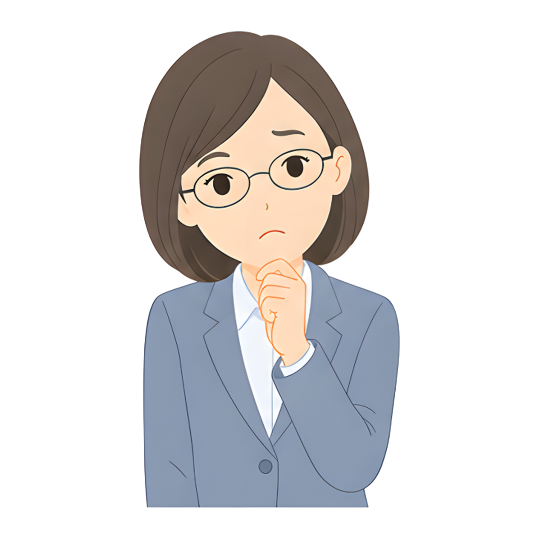 先生Dのスーツ姿の上半身（問いかける）イラスト