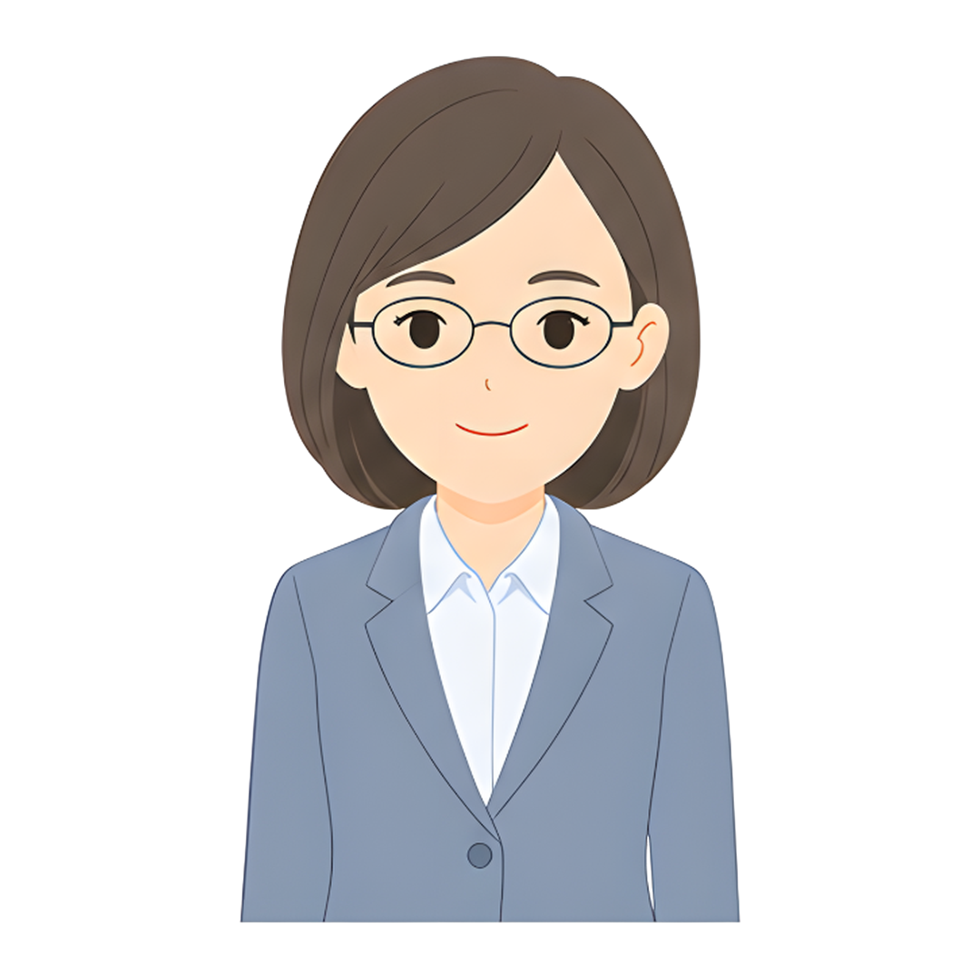 先生Dのスーツ姿の上半身イラスト