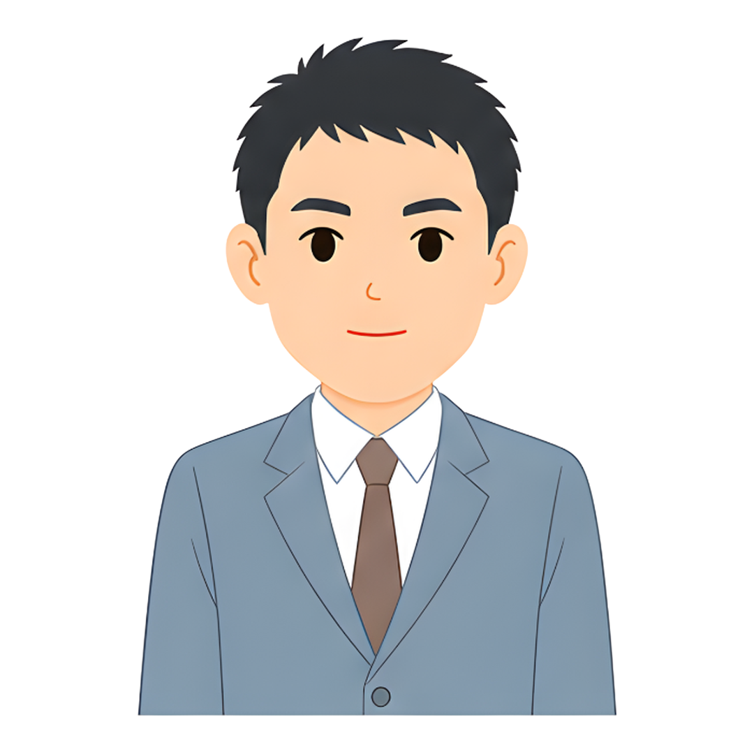 先生Eのスーツ姿の上半身イラスト