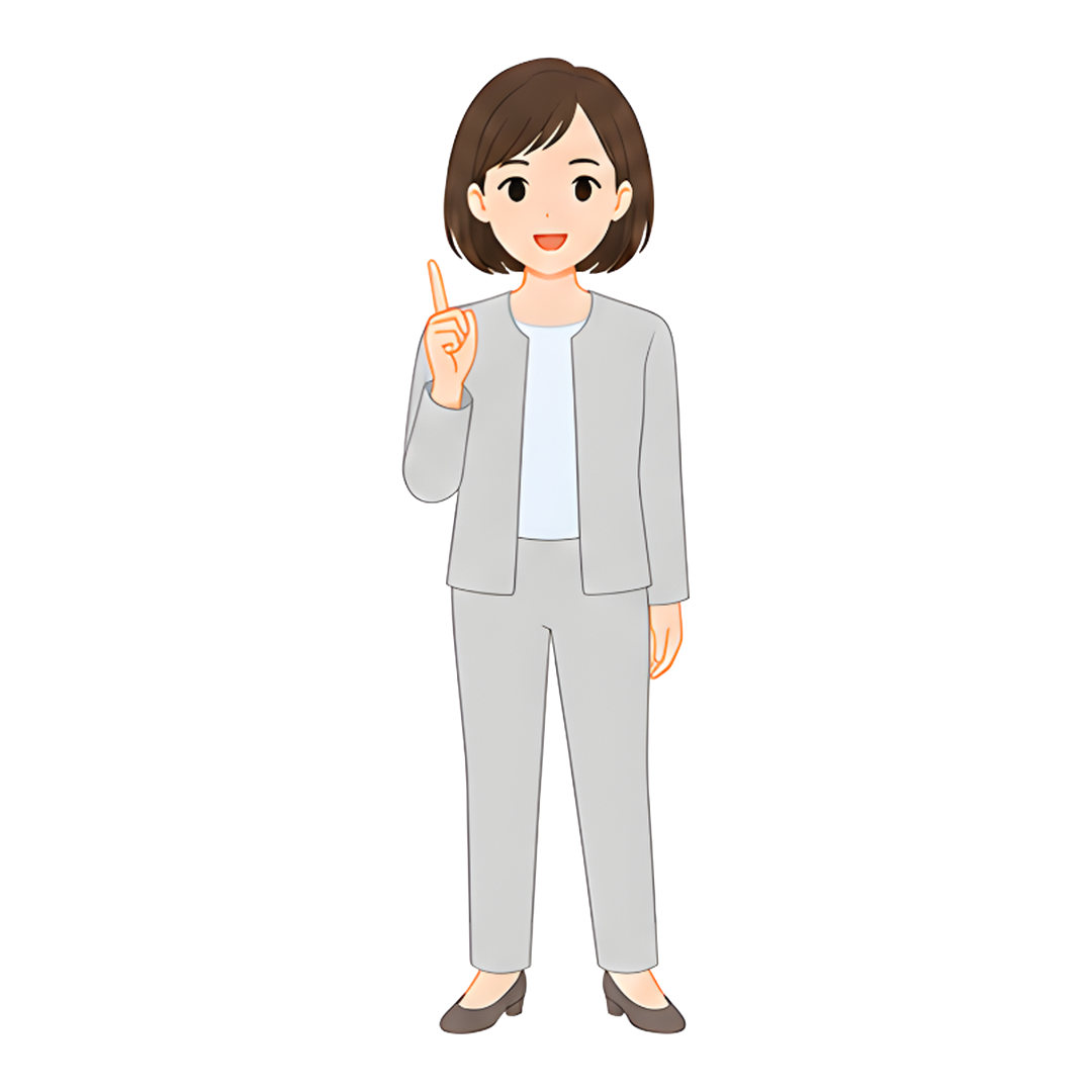 先生Bのスーツ姿の全身（指す）イラスト