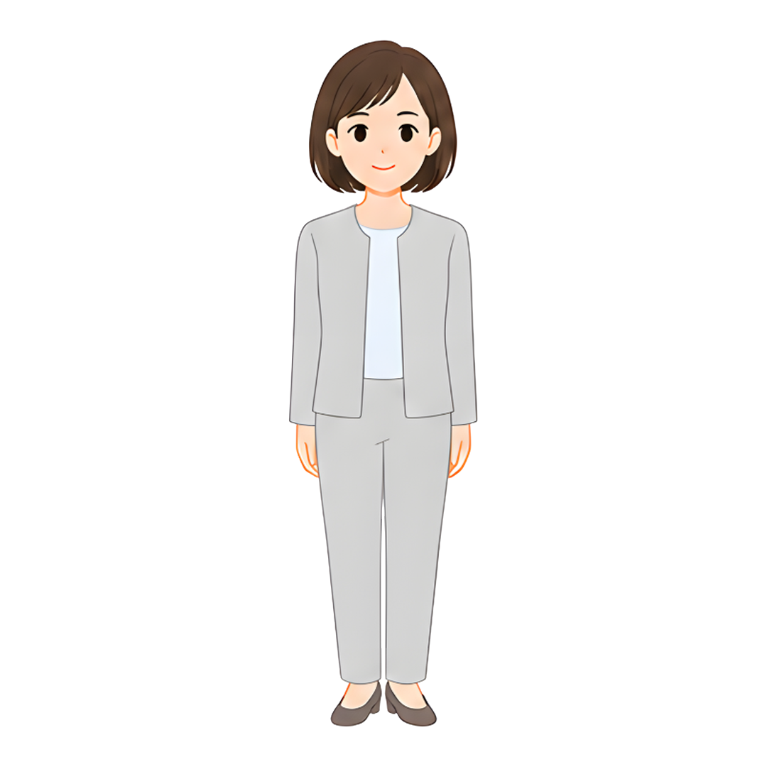 先生Bのスーツ姿の全身イラスト