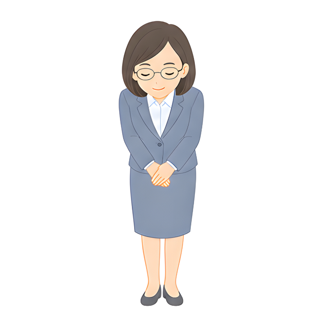先生Dのスーツ姿の全身（お願いをする）イラスト