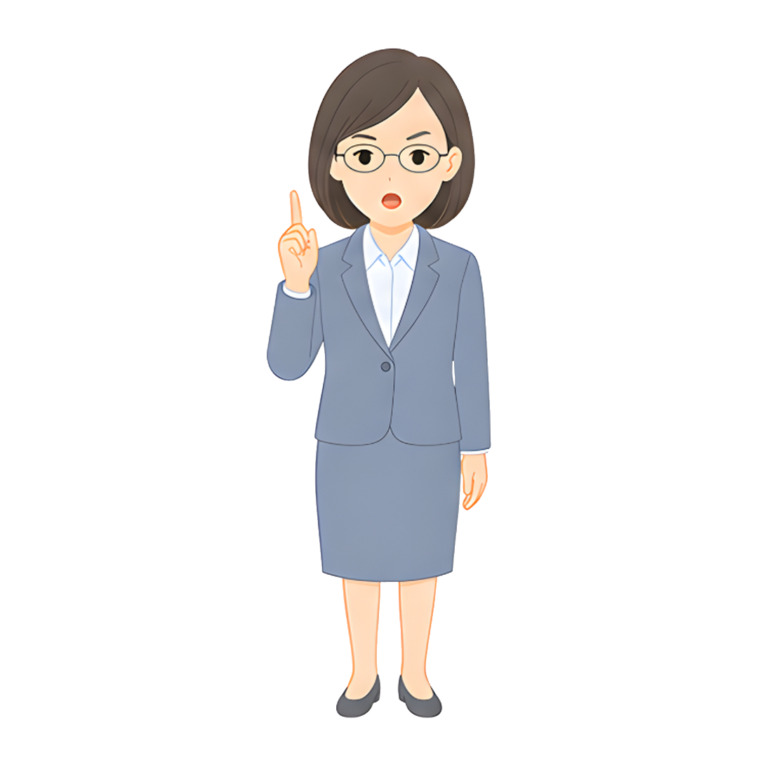 先生Dのスーツ姿の全身（指す）イラスト