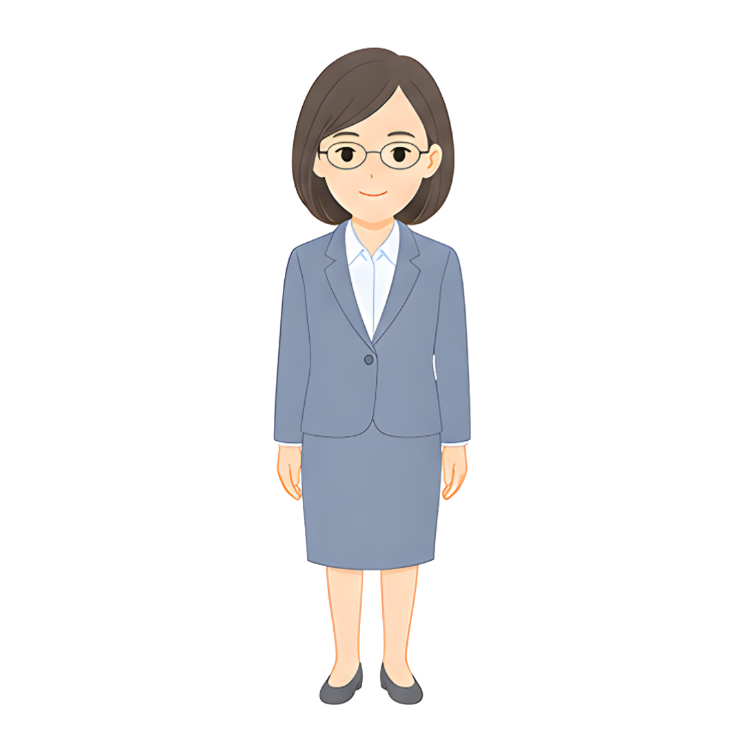 先生Dのスーツ姿の全身イラスト