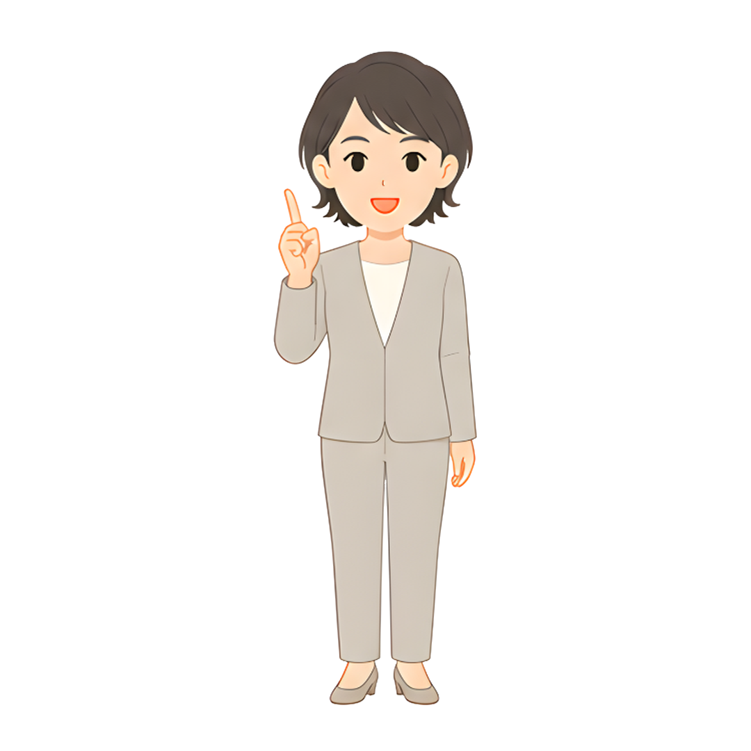 先生Fのスーツ姿の全身（指す）イラスト