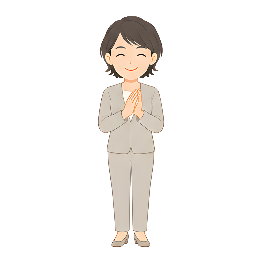 先生Fのスーツ姿の全身（褒める）イラスト