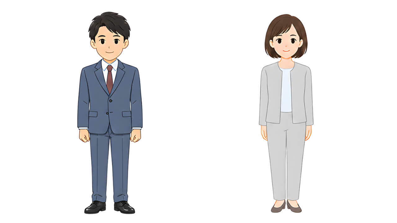 先生（スーツ姿）の全身・ポーズのイラスト無料素材集！小学校のお便りや学級通信で使えるフリー画像